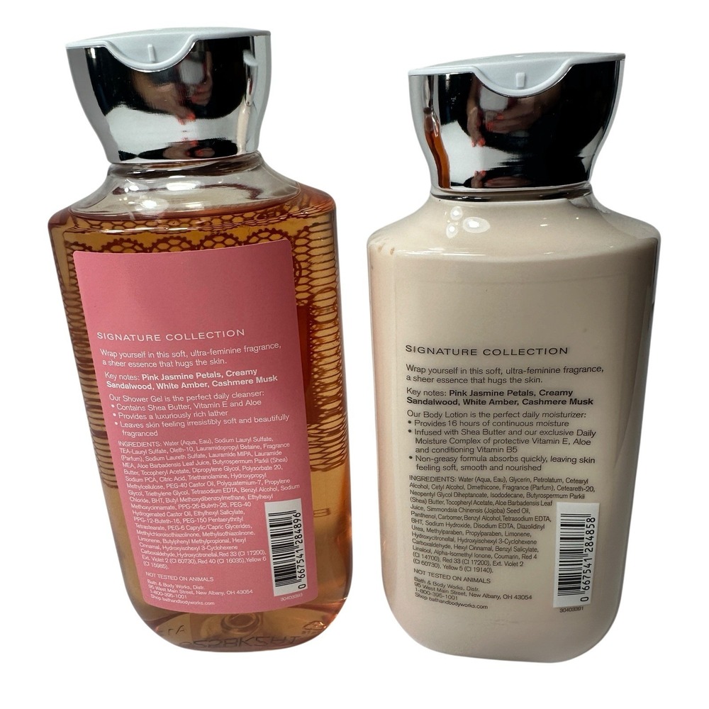 Bath & Body Works Pink Cashmere Shower Gel 10 oz Body Lotion 8 oz Set Retired - Picture 2 of 13